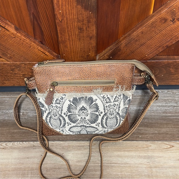 Myra Bag Nifty Small Crossbody Upcycled Canvas Purse - Picture 9 of 10